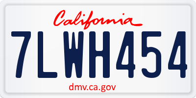 CA license plate 7LWH454