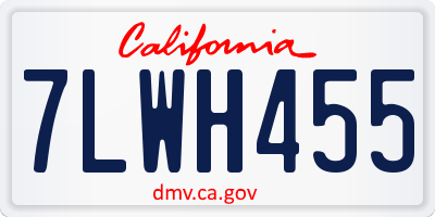 CA license plate 7LWH455