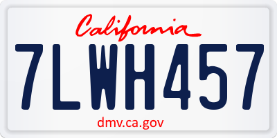 CA license plate 7LWH457