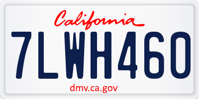 CA license plate 7LWH460