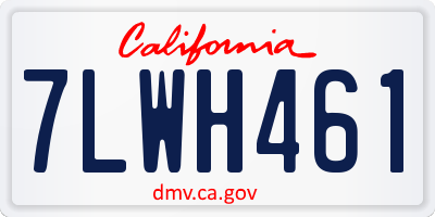CA license plate 7LWH461