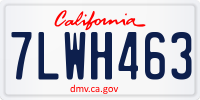 CA license plate 7LWH463