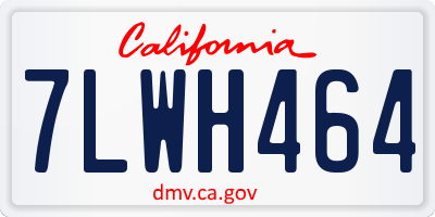CA license plate 7LWH464