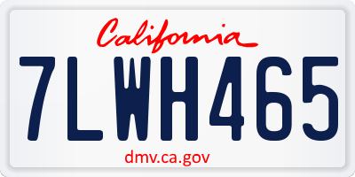 CA license plate 7LWH465