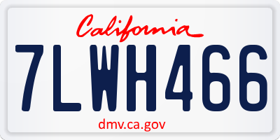 CA license plate 7LWH466