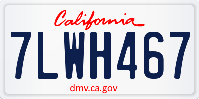 CA license plate 7LWH467
