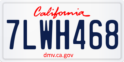 CA license plate 7LWH468
