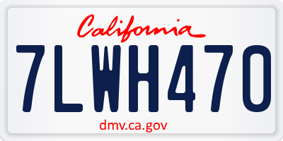 CA license plate 7LWH470