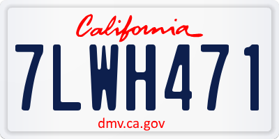 CA license plate 7LWH471