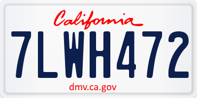 CA license plate 7LWH472