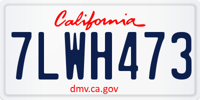 CA license plate 7LWH473