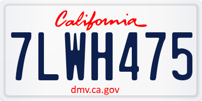 CA license plate 7LWH475
