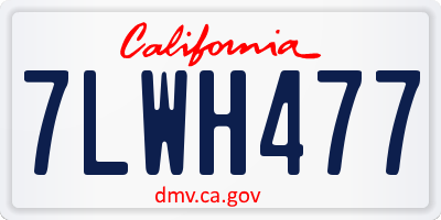 CA license plate 7LWH477