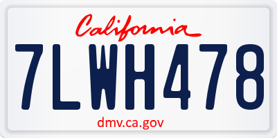 CA license plate 7LWH478