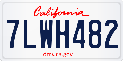 CA license plate 7LWH482