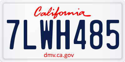 CA license plate 7LWH485