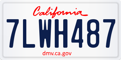 CA license plate 7LWH487