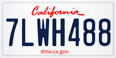 CA license plate 7LWH488