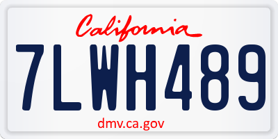 CA license plate 7LWH489