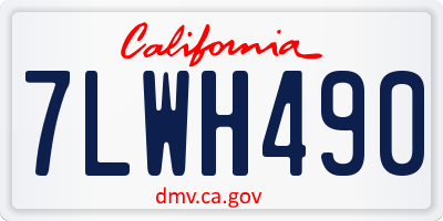 CA license plate 7LWH490