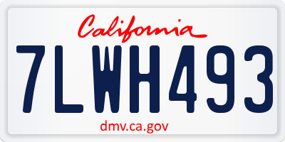 CA license plate 7LWH493