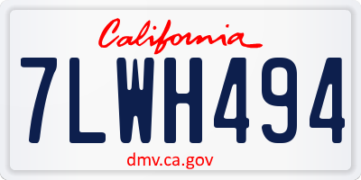 CA license plate 7LWH494
