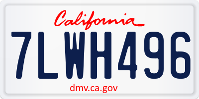 CA license plate 7LWH496