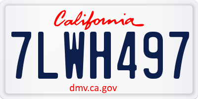 CA license plate 7LWH497