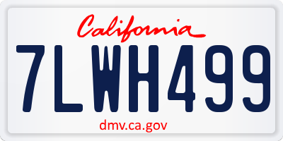 CA license plate 7LWH499