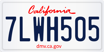 CA license plate 7LWH505