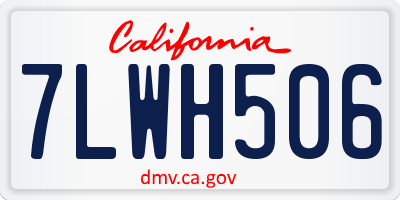 CA license plate 7LWH506