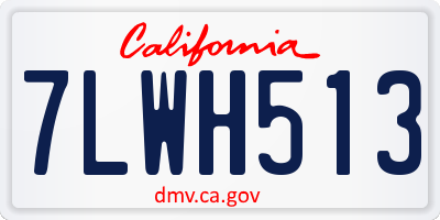 CA license plate 7LWH513