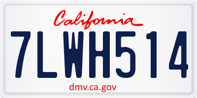 CA license plate 7LWH514