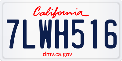 CA license plate 7LWH516