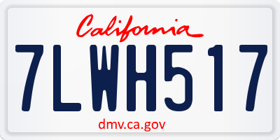 CA license plate 7LWH517