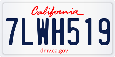 CA license plate 7LWH519