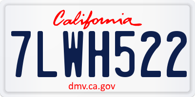 CA license plate 7LWH522