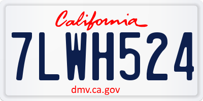CA license plate 7LWH524