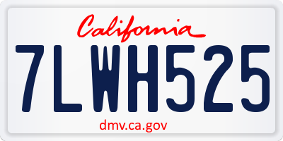 CA license plate 7LWH525