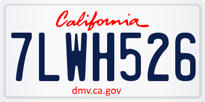 CA license plate 7LWH526