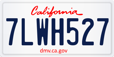 CA license plate 7LWH527