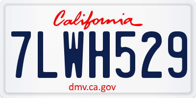 CA license plate 7LWH529