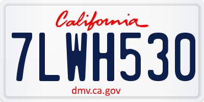CA license plate 7LWH530