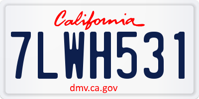 CA license plate 7LWH531