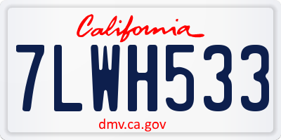 CA license plate 7LWH533