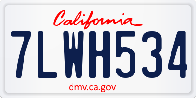 CA license plate 7LWH534