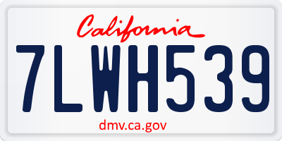 CA license plate 7LWH539