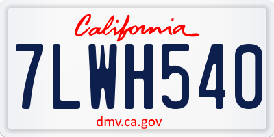 CA license plate 7LWH540