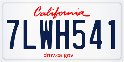 CA license plate 7LWH541