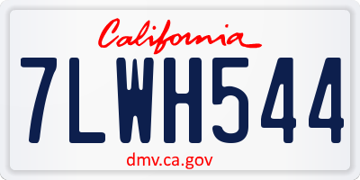 CA license plate 7LWH544